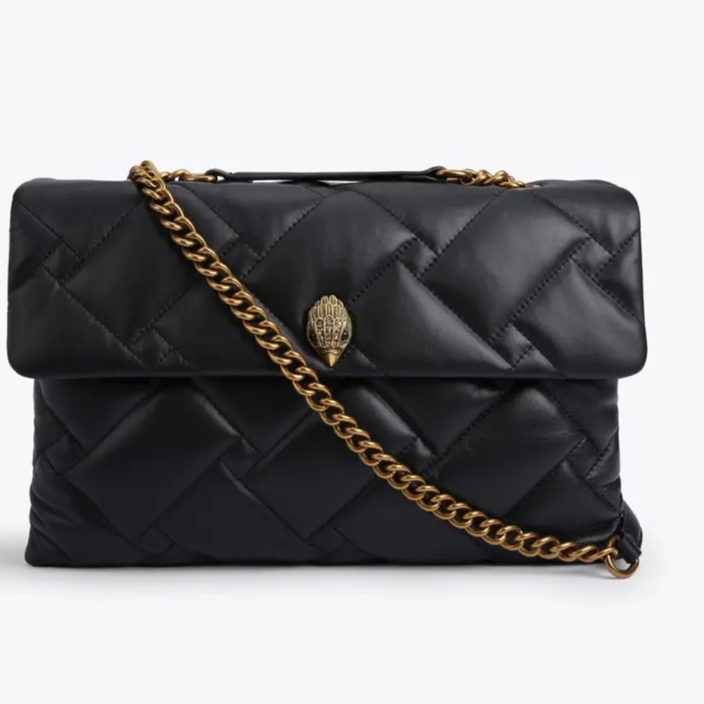 New! Kurt Geiger Black Quilted Chain Shoulder Bag.